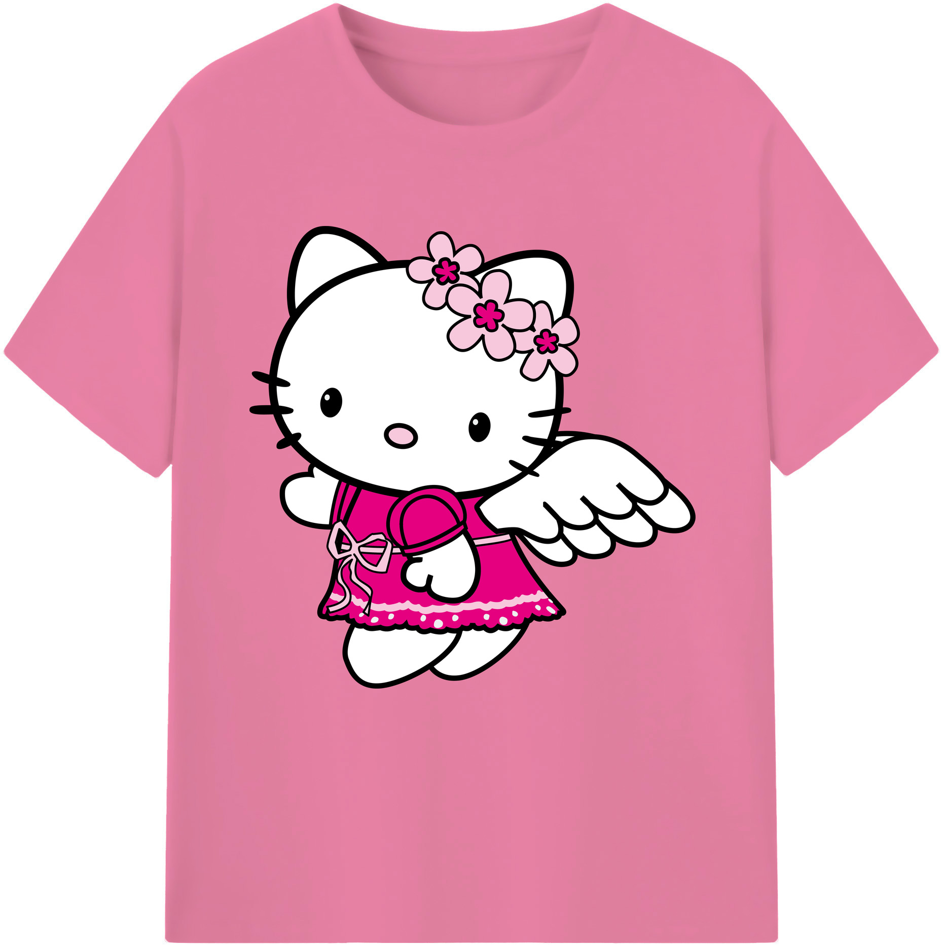 （画像用） Hello Kitty ハローキティ 綿100％半袖Tシャツ（フロントプリント）